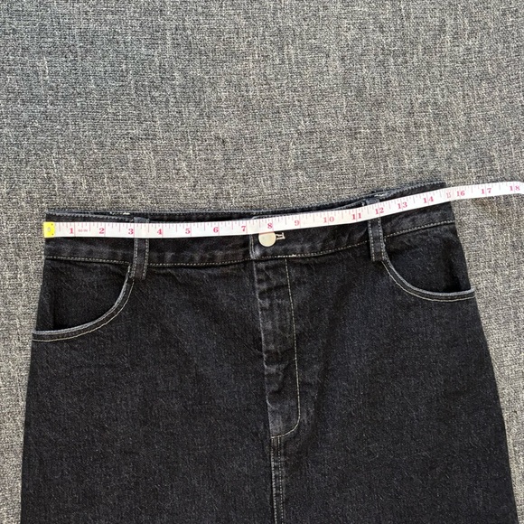 NOMIA NYC Designer Sz 6 Slit Front Maxi Jean Skirt In Black Stonewash NWOT - Picture 11 of 15